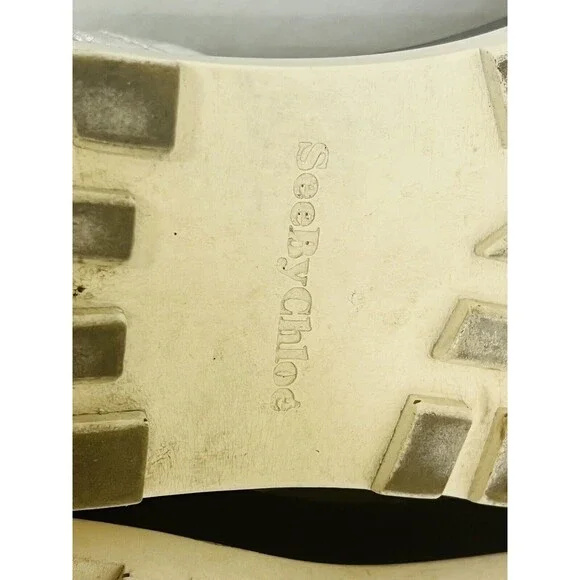 See By Chloe Glyn Platform Sandal Womens 39 US 8 Metallic Silver Espadrilles - Picture 10 of 11